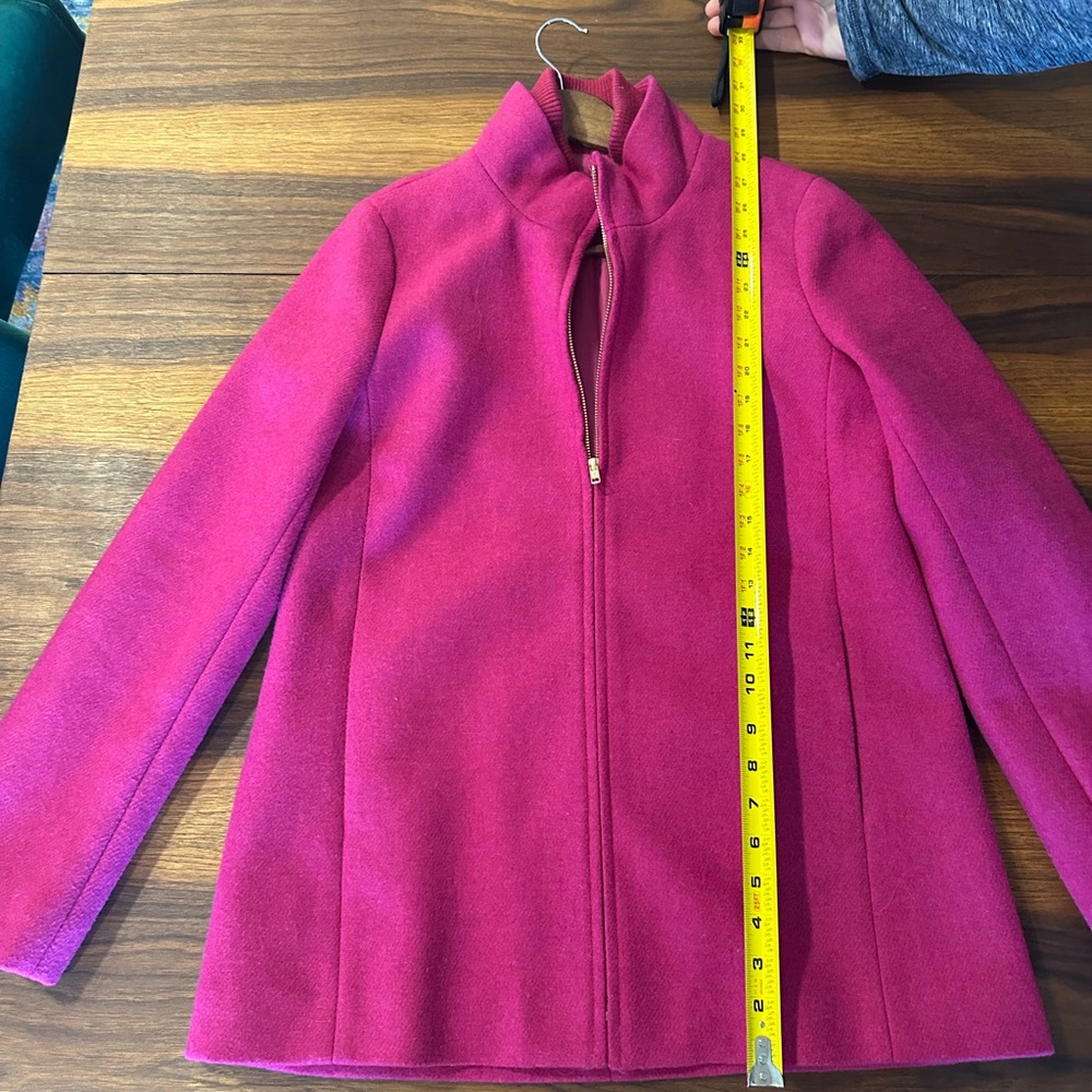 J. Crew Fuchsia wool blend pea coat - Picture 5 of 6